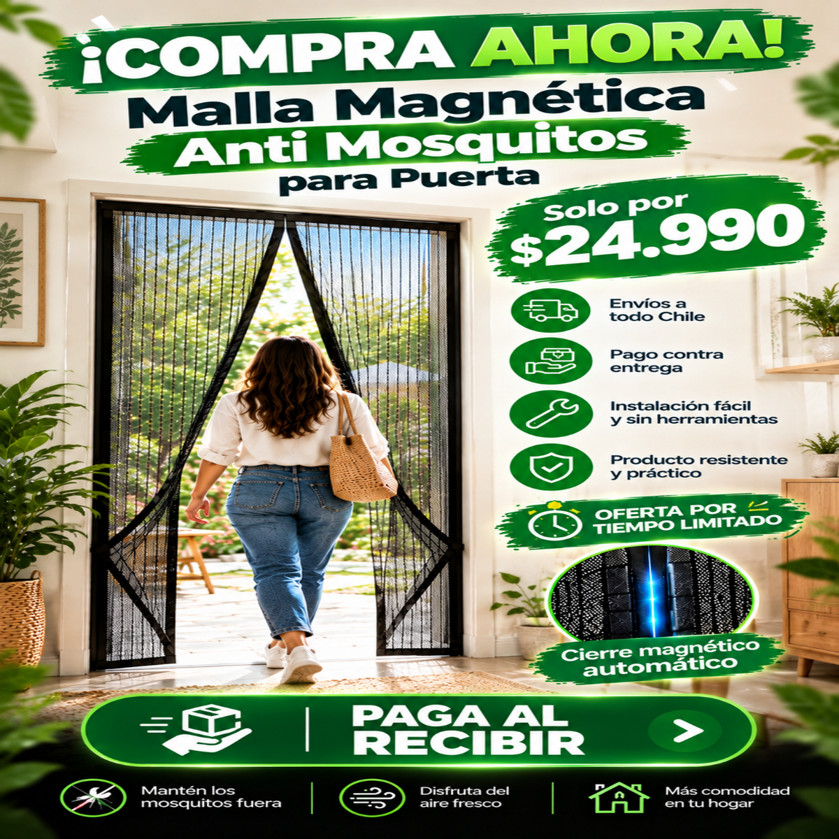 Malla Magnética Anti Mosquitos para Puerta | ¡Adiós a los Insectos!