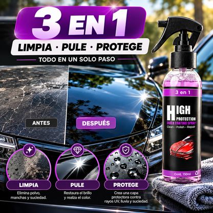 Spray Protector 3 en 1 para Auto | Limpia, Pule y Protege 150 ml